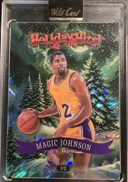 2025 Wild Card Haunted Hits Magic Johnson 1/1 Black Cracked Ice BOO! + Bonus 1/1 - Image 3
