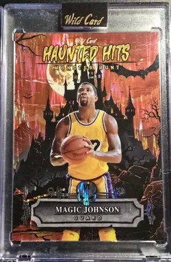 2025 Wild Card Haunted Hits Magic Johnson 1/1 Black Cracked Ice BOO! + Bonus 1/1 - Image 4
