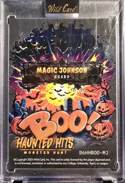 2025 Wild Card Haunted Hits Magic Johnson 1/1 Black Cracked Ice BOO! + Bonus 1/1 - Image 5