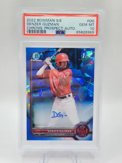 2022 Bowman Chrome 1st Sapphire Denzer Guzman Refractor Auto PSA 10 GEM MT MINT - Image 1