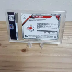 Topps Chrome UCL Benjamin Sesko PSA 10 Purple Gold Star Ball Card 2021-22 - Image 2