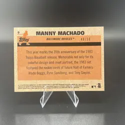 Manny Machado 2018 Topps Silver Pack 1983 Design Chrome Series 1 Gold /50 #9 - Image 2