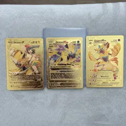 Pokemon Zeraora V, V Star & VMAX Gold Foil Fan Art Textured Collector Cards Lot - Image 1