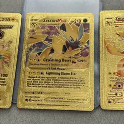 Pokemon Zeraora V, V Star & VMAX Gold Foil Fan Art Textured Collector Cards Lot - Image 4