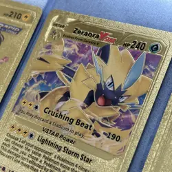 Pokemon Zeraora V, V Star & VMAX Gold Foil Fan Art Textured Collector Cards Lot - Image 5