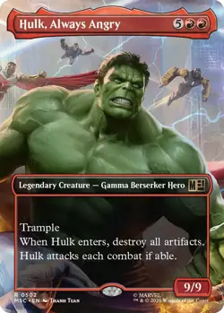 x1 Hulk, Always Angry - Borderless R MTG Commander: Marvel Super Heroes M/NM, En - Image 1