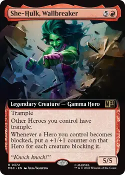 x1 She-Hulk, Wallbreaker - Extended Art R MTG Commander: Marvel Super Heroes M/N - Image 1