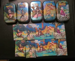 Pokemon TCG Crown Zenith Mini Tin, Art Cards & Stickers Set Complete Set Of 5 - Image 1
