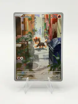 Litleo 139/132 Illustration Rare Pokemon ME01: Mega Evolution Full Art Holo NM - Image 1