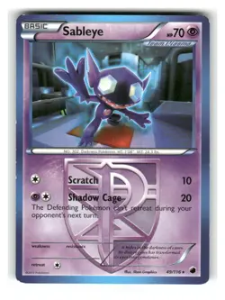 Sableye 49/116 Rare Plasma Freeze Pokemon Lightly Played - Image 1