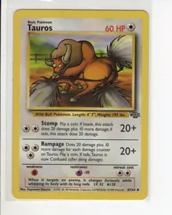 TAUROS JUNGLE SET POKEMON CARD 47/64 LP - Image 1