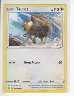 TAUROS DARKNESS ABLAZE SET POKEMON CARD 134/189 LP - Image 1