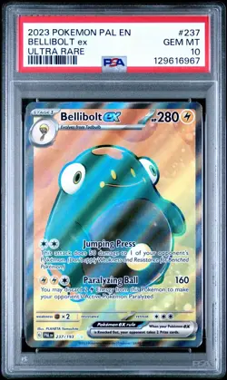 2023 Pokemon Paldea Evolved # 237 Bellibolt EX Ultra Rare PSA 10 Card GEM MINT! - Image 1
