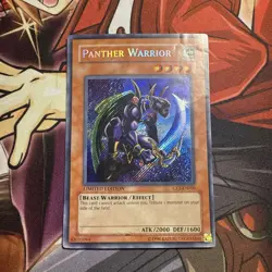 Vintage Yugioh Panther Warrior CT2-EN006 Limited Edition Secret Rare Card HP - Image 1