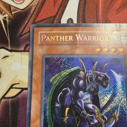 Vintage Yugioh Panther Warrior CT2-EN006 Limited Edition Secret Rare Card HP - Image 2