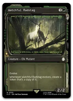 Watchful Radstag (Showcase) #335 (NM) Fallout PIP Magic MTG - Image 1