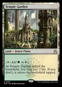1x MTG Temple Garden - Foil Near Mint, English - Ravnica Remastered - Image 1