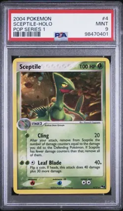 2006 POKEMON POP SERIES 1 SCEPTILE #4/17 BLACK STAR PROMO HOLO FOIL PSA 9 E2 - Image 1
