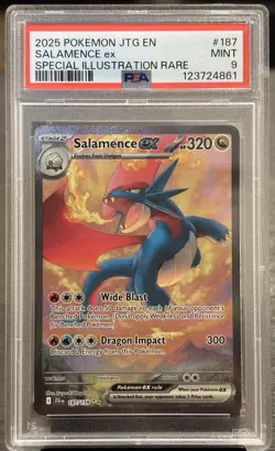 Pokemon Salamence ex Sv09: Journey Together 187/159 SIR Holo English 2025 PSA 9 - Image 1