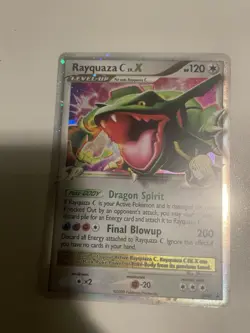 Pokemon TCG Rayquaza C LV.X Black Star Promotional diamond and pearl(damaged) - Image 1