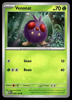 VENONAT 048/165 COMMON 151 POKEMON - Image 1