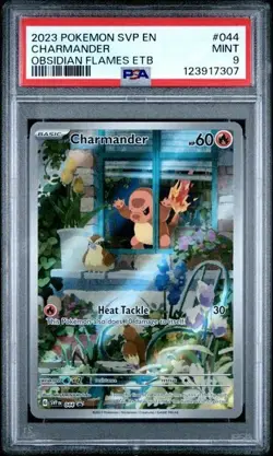 2023 POKEMON SVP EN-SV OBSIDIAN FLAMES ETB PROMO #044 CHARMANDER PSA 9 - Image 1