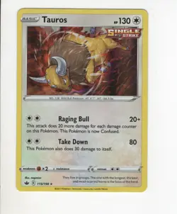 TAUROS CHILLING REIGN SET RARE HOLO-FOIL POKEMON 115/198 NM/M - Image 1