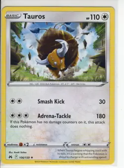 TAUROS CROWN ZENITH SET RARE NON HOLO-FOIL POKEMON CARD 106/159 LP - Image 1