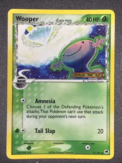 Wooper Delta Species 71/101 Dragon Frontiers Reverse Holo Stamp Pokemon Card LP - Image 1