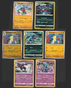 Toxicroak Pokemon Card Collection 7 English Cards Reverse Holo Rare - Image 1