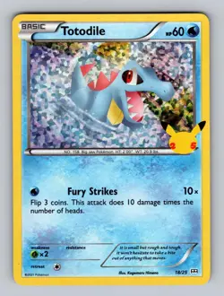 Totodile 018/025 Promo McDonald's 25th Anniversary Promos Pokemon Holo LP - Image 1