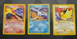 CLEAN! Moltres, Articuno, Zapdos Aoki Error 2000 Movie Promo Card Set - Pokemon - Image 1