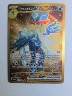 Pokemon TCG Quaquaval ex 273/193 SV02 Paldea Evolved Hyper Rare Gold Holo NM - Image 1