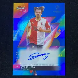 Ueda Ayase Topps Finest UCC 2023-24 Blue Refractor Auto /150 Handwritten Sign - Image 1
