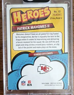 Panini 2024 Prestige Heroes Patrick Mahomes II Chiefs Xtra Points Gold /75 #10 - Image 2