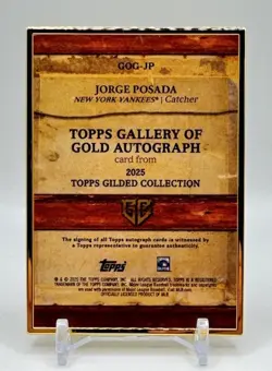 JORGE POSADA 2025 TOPPS GILDED GALLERY OF GOLD AUTOGRAPH C AUTO /50 Q5498 - Image 2