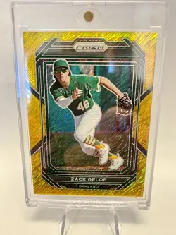 2023 Panini Prizm #36 Zack Gelof GOLD SHIMMER PRIZM /10 Oakland As - Image 1