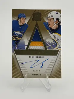 2023-24 Upper Deck The Cup Zach Benson Trilaterals Gold Rookie Patch Auto /13 - Image 1