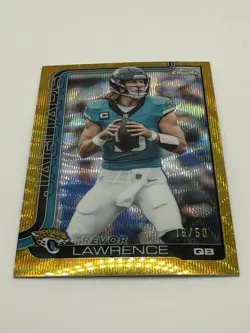 2025 Topps Chrome Trevor Lawrence Gold Wave Refractor /50 #138 Jags - Image 1