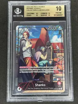 2025 ONE PIECE PROMOS SHANKS L PSA COLLECTORS CLUB EXCLUSIVE BGS 10 - Image 1