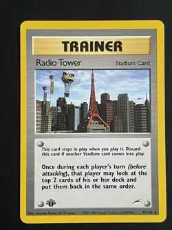 Pokemon Cards: Neo Destiny 1st Edition Rare: Radio Tower 95/105 NM - Image 1
