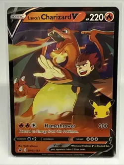 Lance’s Charizard V Card SWSH133 Pokemon TCG Celebrations 380 - Image 1