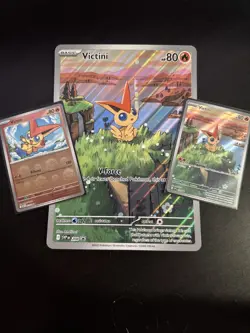 Pokemon TCG Victini Full Art Holo Black Star Promo Card 208 Jumbo And Pokeball - Image 1