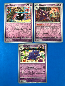 Gastly Haunter Gengar Pokemon 151 Card Lot - X3 Rev Holos - A223 Evolved - Image 1
