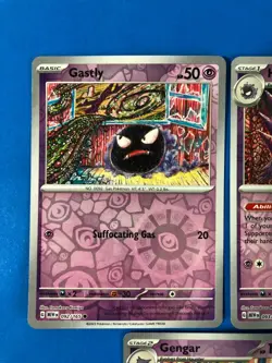 Gastly Haunter Gengar Pokemon 151 Card Lot - X3 Rev Holos - A223 Evolved - Image 2