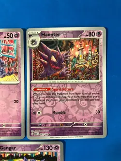 Gastly Haunter Gengar Pokemon 151 Card Lot - X3 Rev Holos - A223 Evolved - Image 3