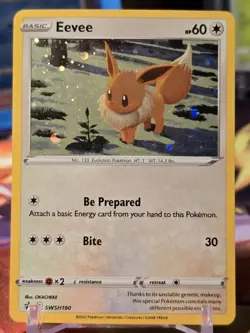 Eevee SWSH190 Sword & Shield Black Star Promo Cards Holo Rare Pokemon Card - Image 1