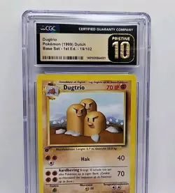 Dugtrio 19/102 DUTCH 1st Ed Base Set 1999 Pokemon Card Graded CGC Pristine 10 💎 - Image 2