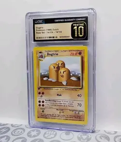 Dugtrio 19/102 DUTCH 1st Ed Base Set 1999 Pokemon Card Graded CGC Pristine 10 💎 - Image 4