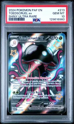 2024 Pokemon Paldean Fates # 213 Toedscruel EX Shiny Ultra Rare PSA 10 GEM MINT! - Image 1